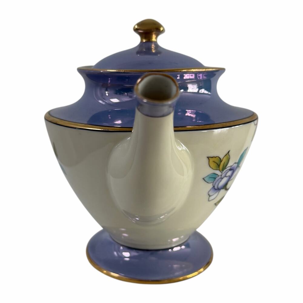 Vintage Noritake Lusterware Hand Painted Japanese Floral Teapot - Picture 3 of 10